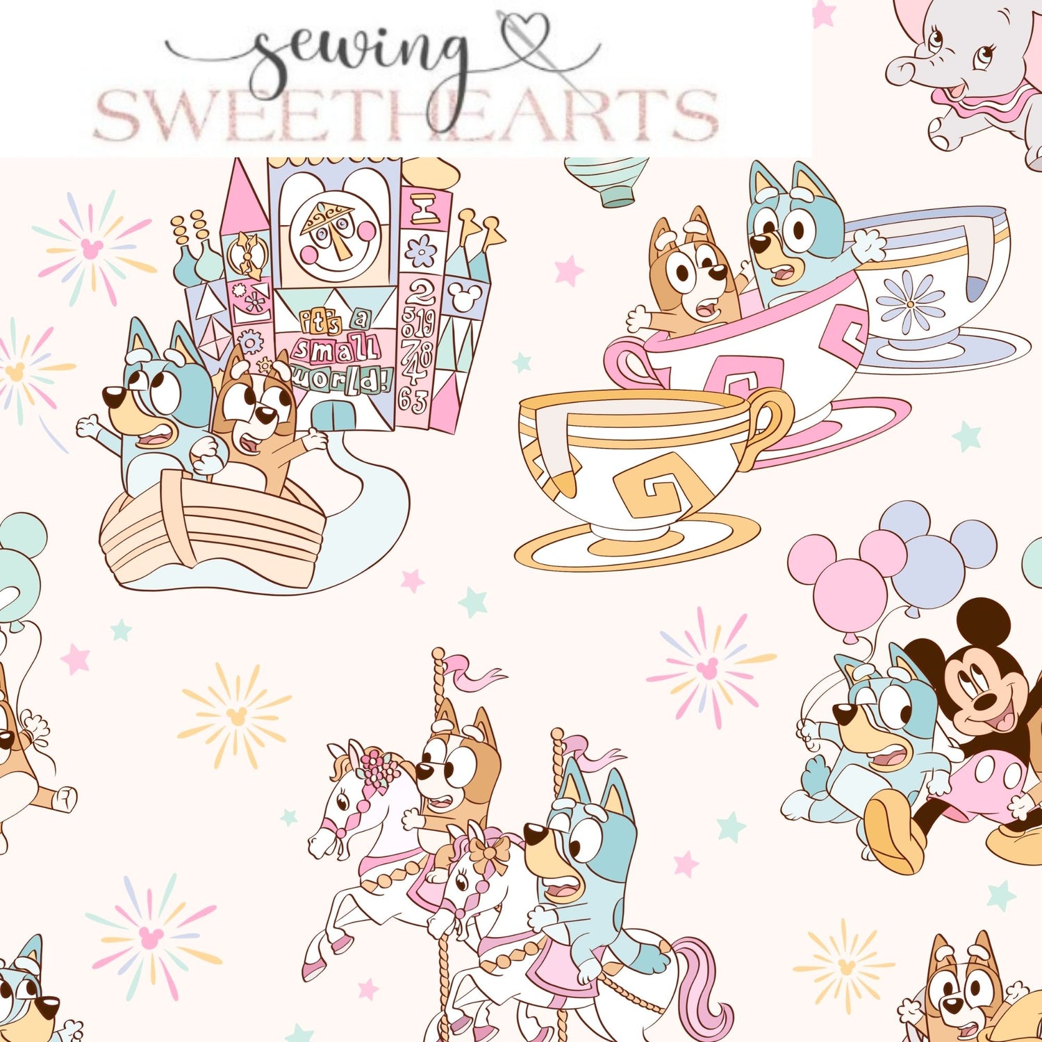 Blue Dog at Mouse World Minky Blanket PREORDER (~4 weeks before shipping) Sewing Sweethearts