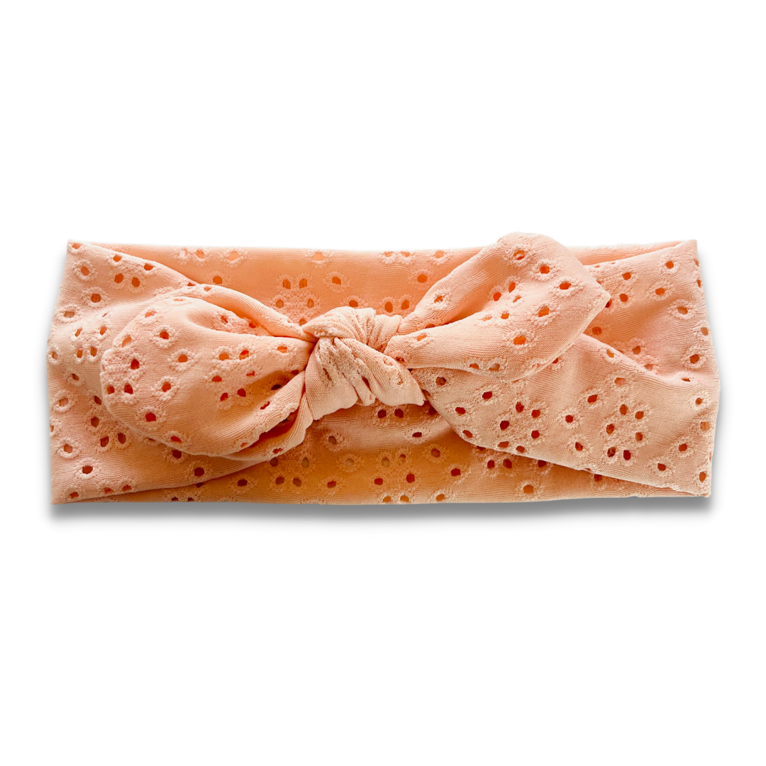 Peach Eyelet Sweetheart (with removable tie option)  Sewing Sweethearts Sweetheart with Removable Tie  