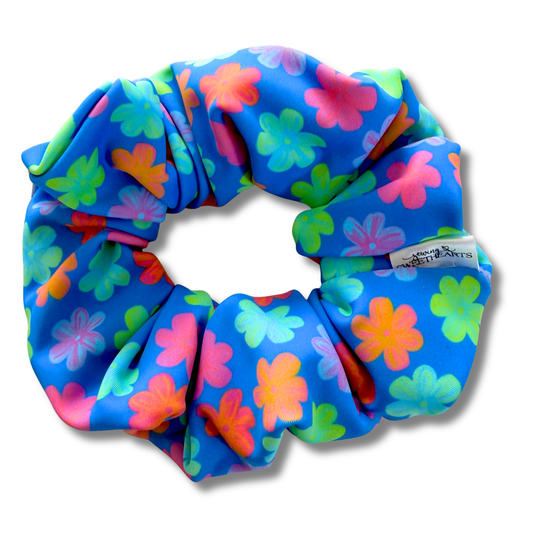 Neon Daisies Swim Scrunchie Sewing Sweethearts
