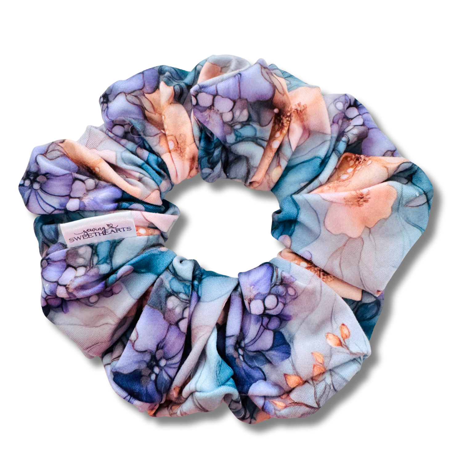 Peachy Blues Scrunchie Sewing Sweethearts