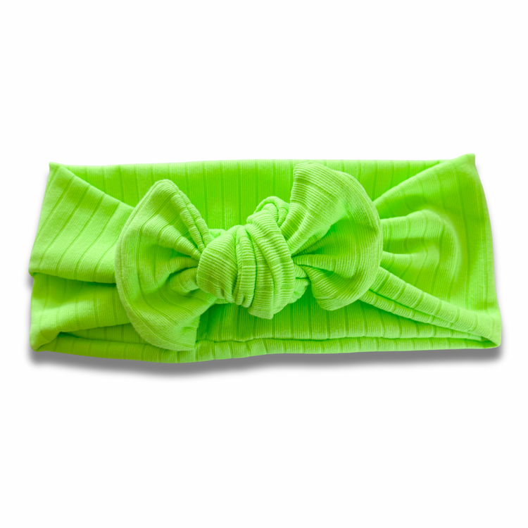 Neon Green Ribbed Sweetie Headband Sewing Sweethearts