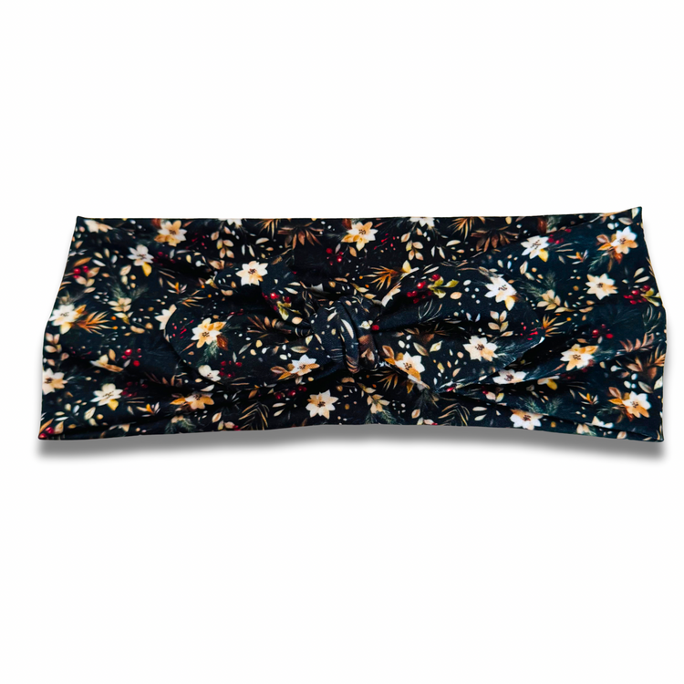 Mini Festive Florals Sweetheart Headband (or removable tie option)