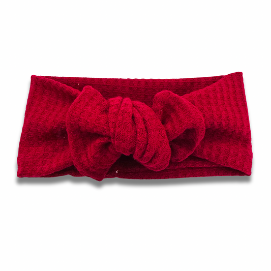 Red Waffle Knit Sweetie Headband Sewing Sweethearts