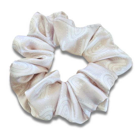 Blush Rainbows Satin Scrunchie  Sewing Sweethearts   