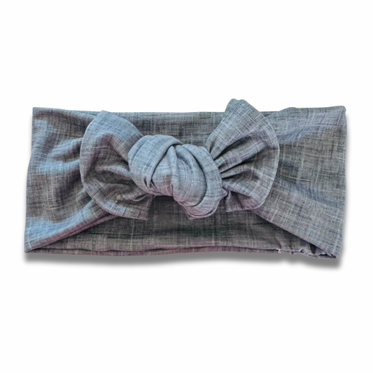Grey Linen Style Sweetie Headband Sewing Sweethearts