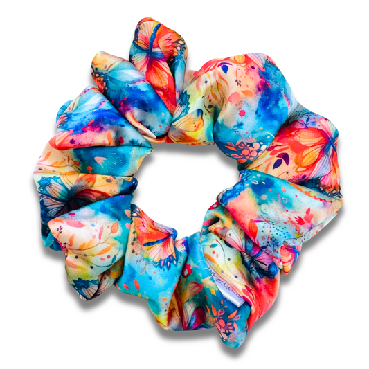 Bright Butterflies Satin Scrunchie  Sewing Sweethearts   