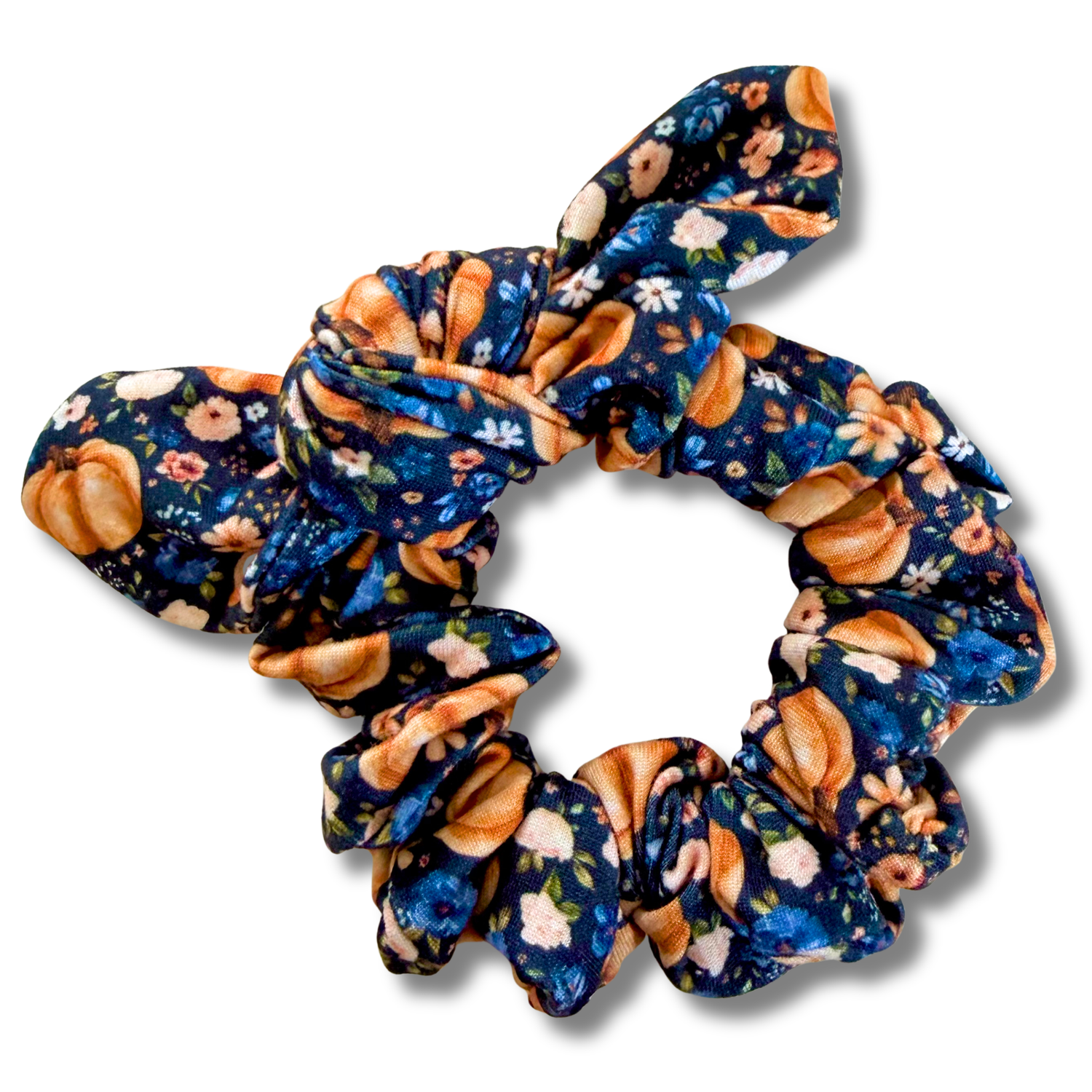 Pumpkin Night Garden Bow Scrunchie Sewing Sweethearts