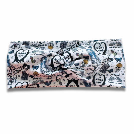 Dead Bride Sweetheart Headband (or removable tie option) Sewing Sweethearts Sweetheart
