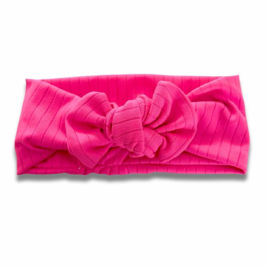 Neon Pink Ribbed Sweetie Headband Sewing Sweethearts