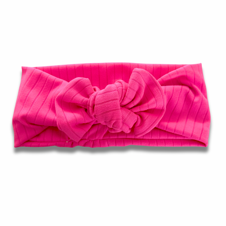 Neon Pink Ribbed Sweetie Headband Sewing Sweethearts