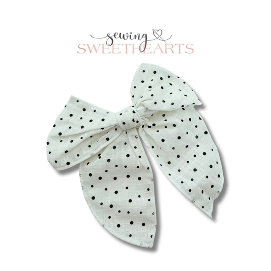 Polka Dots Fable Bow Clip Sewing Sweethearts