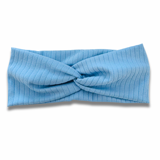 Light Blue Ribbed Sweetheart Headband Sewing Sweethearts