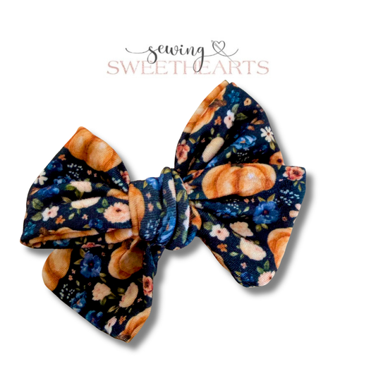 Pumpkins Night Garden Bow Sewing Sweethearts