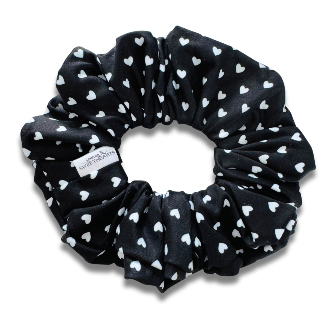 Black Hearts Scrunchie Sewing Sweethearts