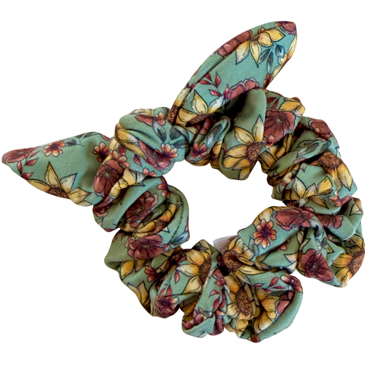 Harvest Sunflower Bow Scrunchie Sewing Sweethearts