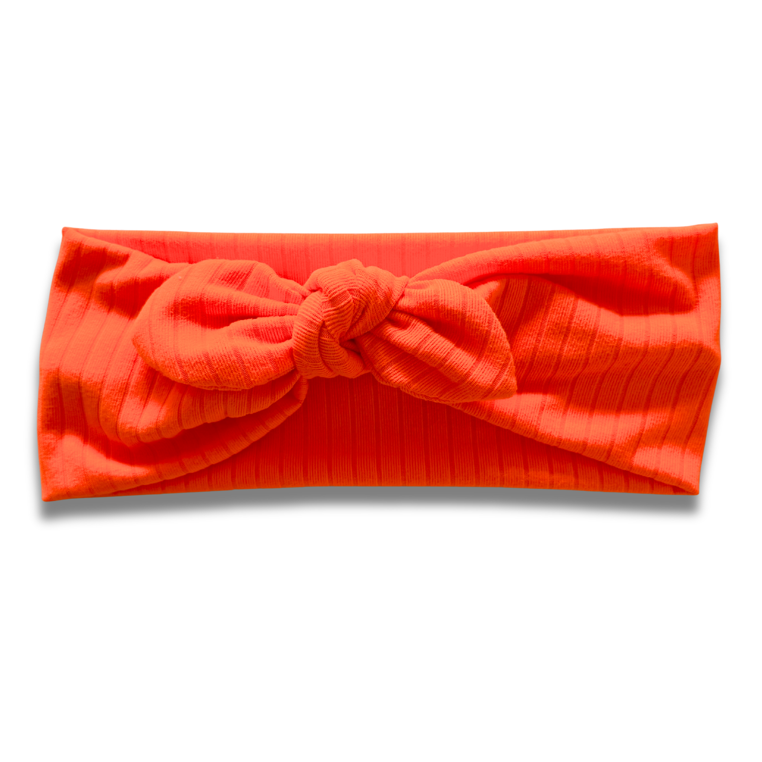 Neon Orange Ribbed Sweetheart Headband (or removable tie option) Sewing Sweethearts Sweetheart with Removable Tie