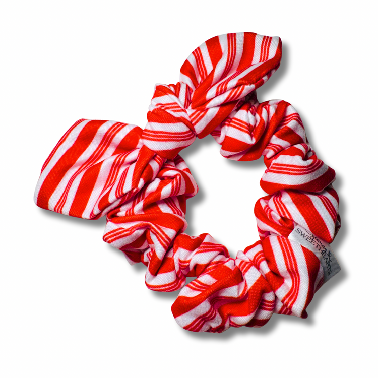 Candy Cane Bow Scrunchie