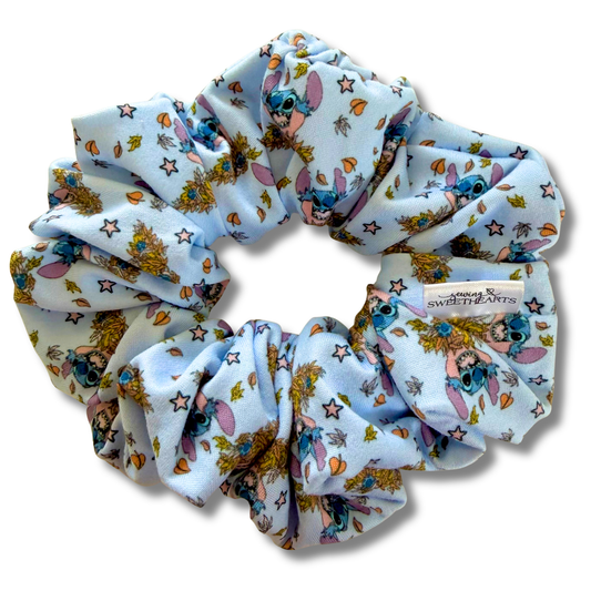 Blue Alien Fall Scrunchie Sewing Sweethearts