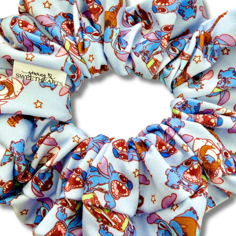Blue Alien Scrunchie Sewing Sweethearts