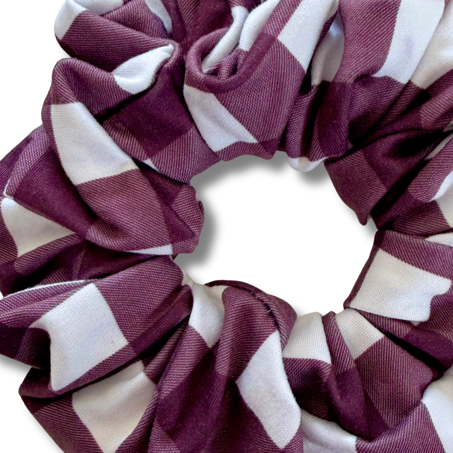 Maroon Plaid Scrunchie Sewing Sweethearts