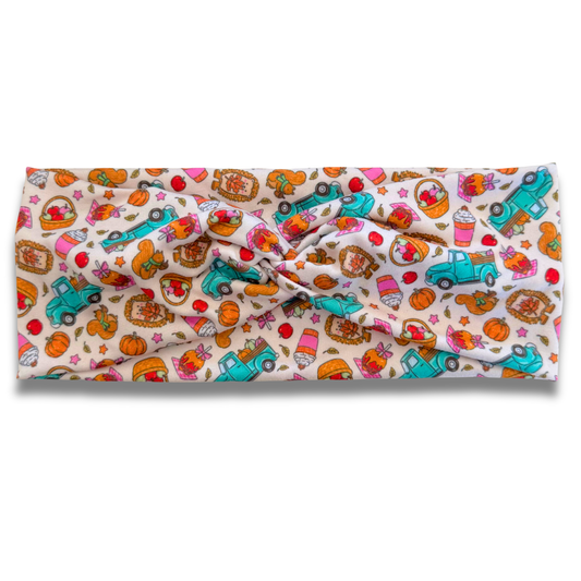 Pumpkin Picking Sweetheart Headband (or removable tie option) Sewing Sweethearts Sweetheart