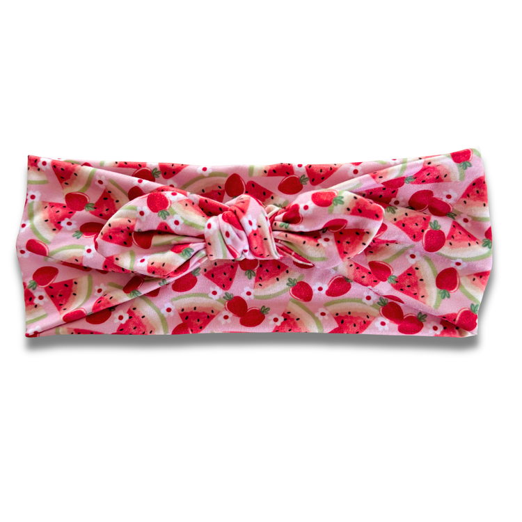 Strawberry Watermelon Sweetheart Headband (or removable tie option) Sewing Sweethearts Sweetheart with Removable Tie