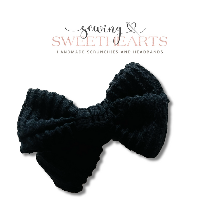Black Wavy Ribbed Bow  Sewing Sweethearts   
