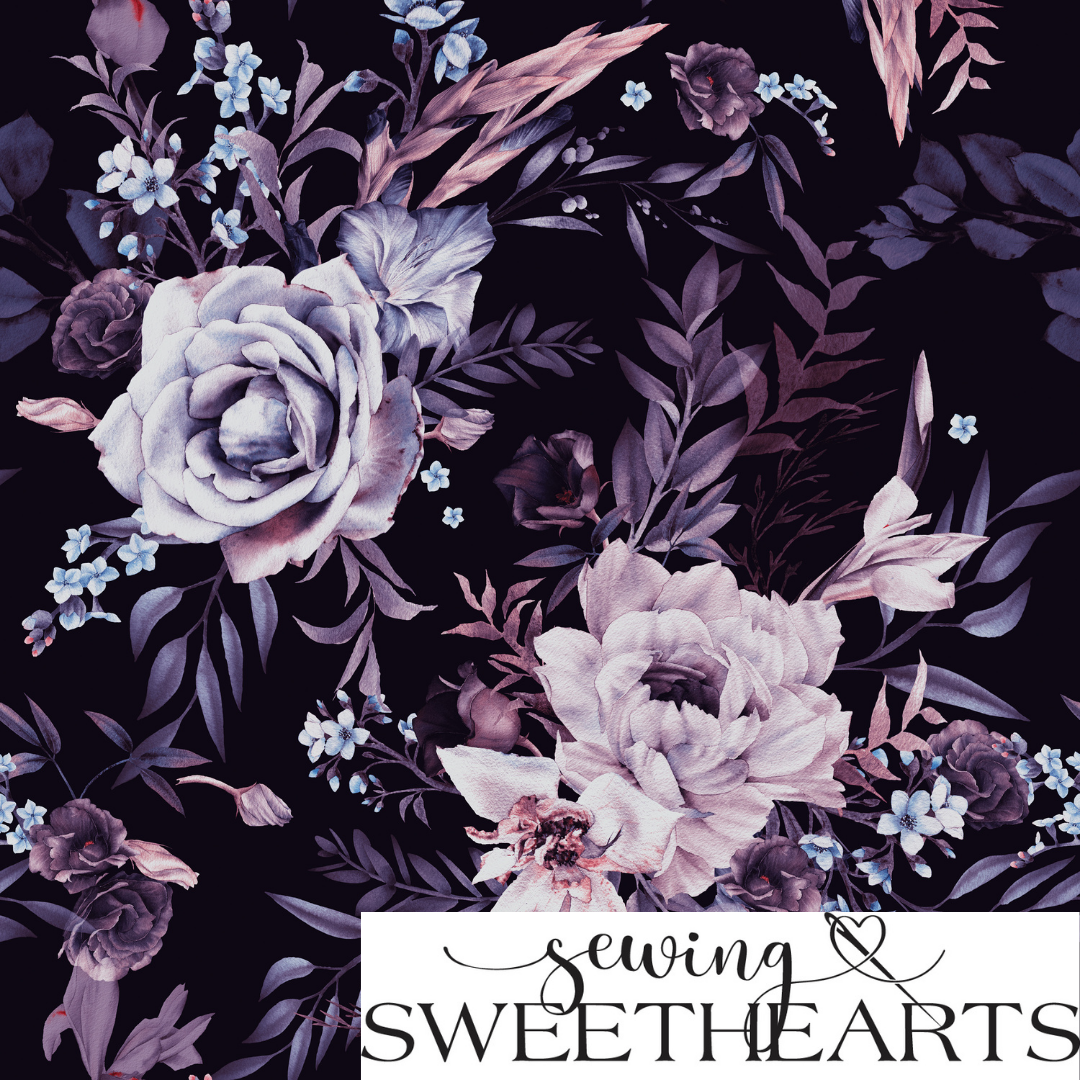 Dark Violet Blooms Minky Blanket PREORDER (~4 weeks before shipping)  Sewing Sweethearts   