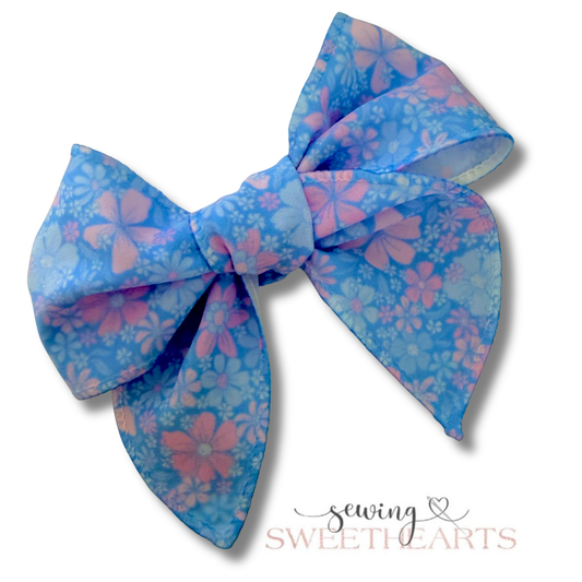 Light Blue Garden Fable Bow - 4” Sewing Sweethearts
