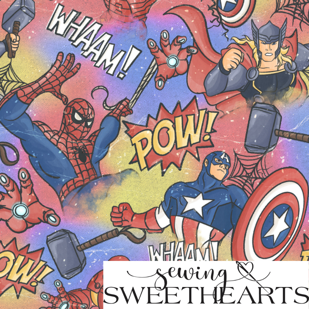 Superheroes Minky Blanket PREORDER (~4 weeks before shipping)  Sewing Sweethearts   