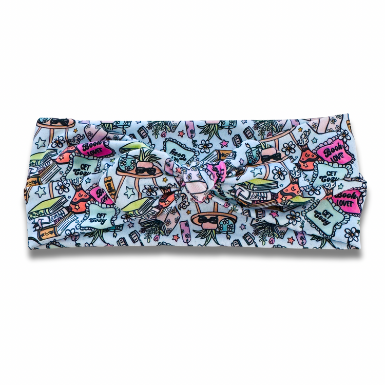 Cozy Book Lover Sweetheart Headband (or removable tie option) Sewing Sweethearts Sweetheart with Removable Tie