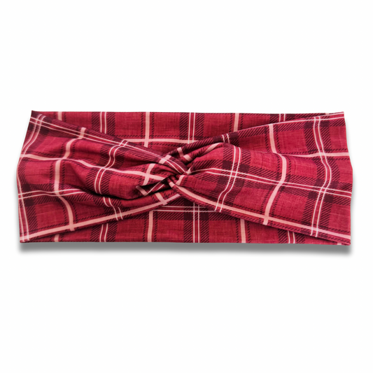 Redwood Plaid Sweetheart Headband (or removable tie option) Sewing Sweethearts Sweetheart