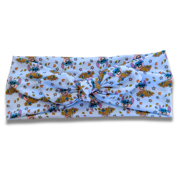 Blue Alien Fall Sweetheart Headband (or removable tie option) Sewing Sweethearts Sweetheart with Removable Tie