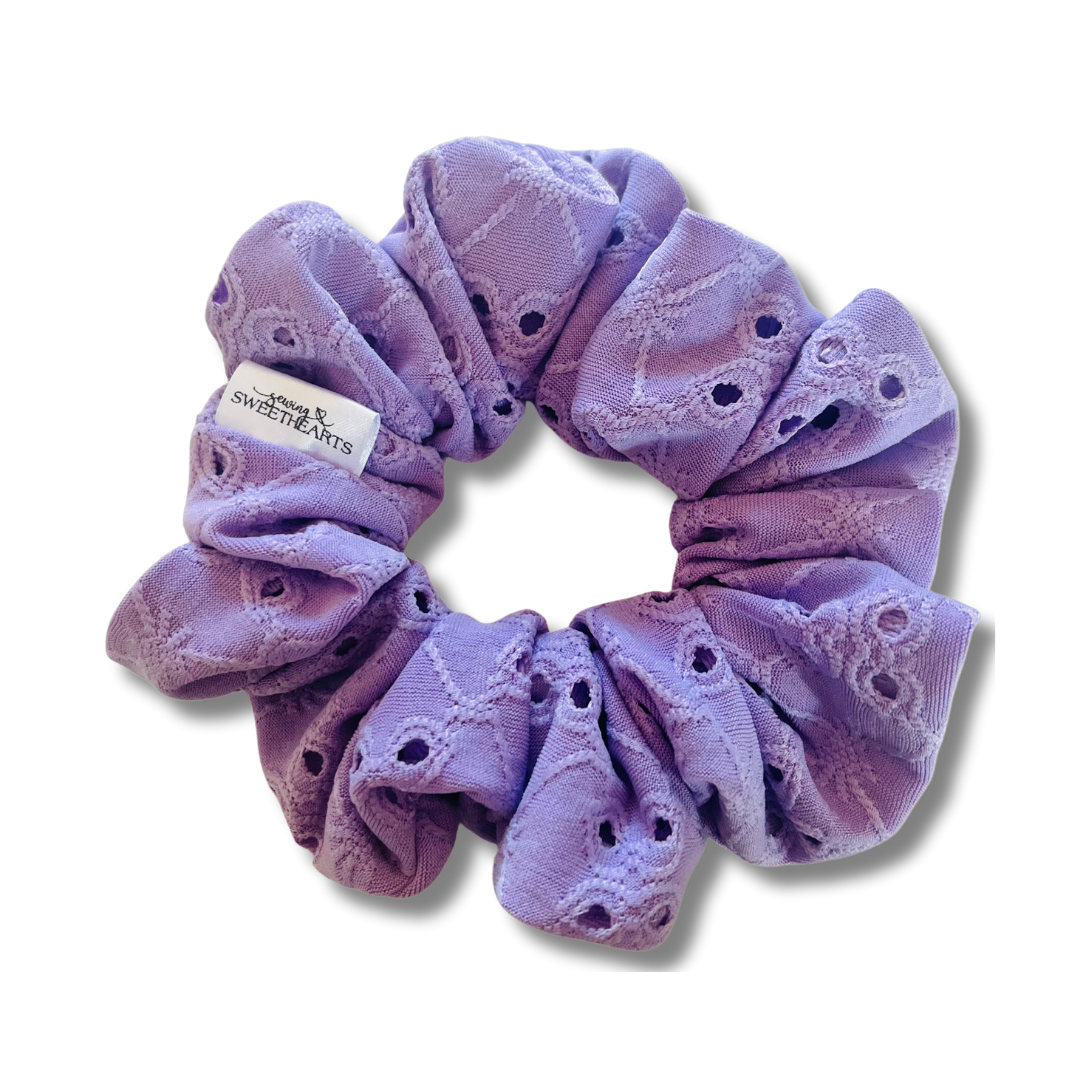 Lavender Eyelet Scrunchie  Sewing Sweethearts   