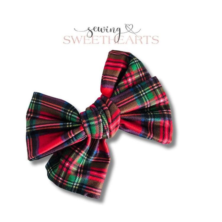 Fireplace Plaid Bow  Sewing Sweethearts   