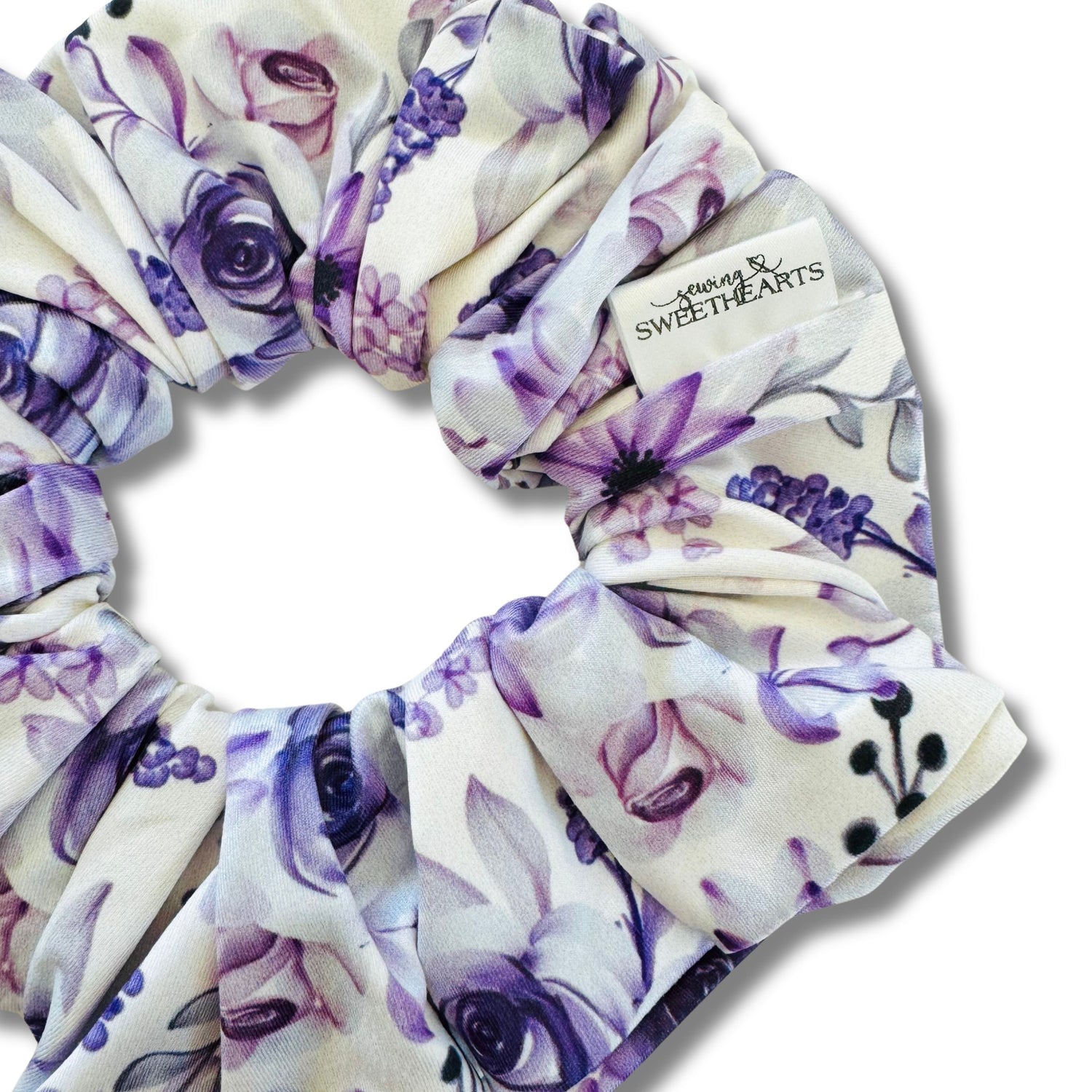 Purple Roses Scrunchie  Sewing Sweethearts   