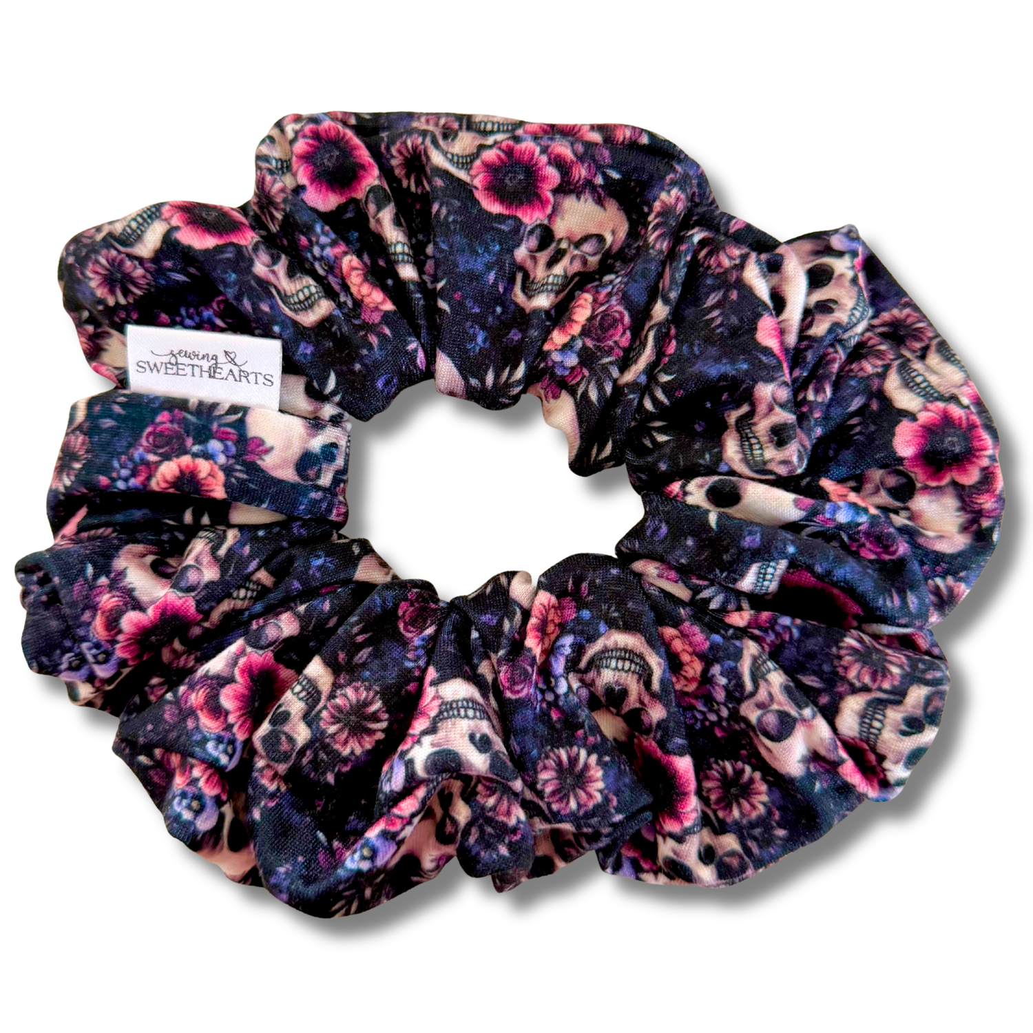Floral Skulls Scrunchie Sewing Sweethearts