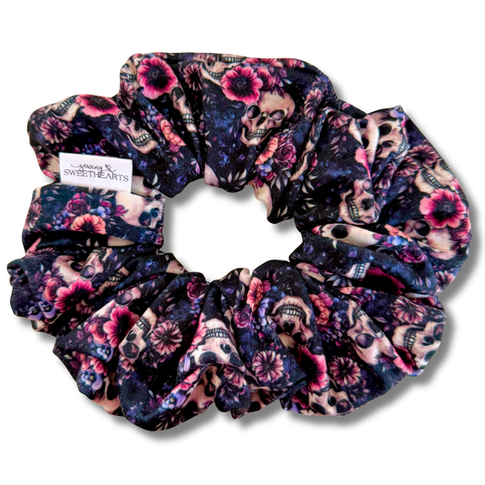 Floral Skulls Scrunchie Sewing Sweethearts