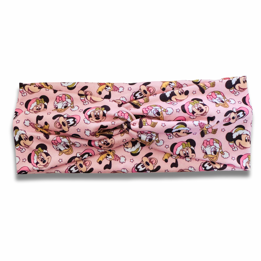 Pink Mouse Christmas Sweetheart Headband (or removable tie option)