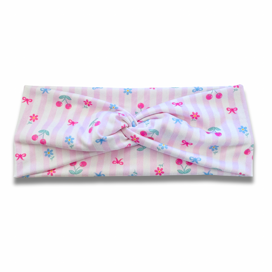 Cherry Picnic Sweetheart Headband (or removable tie option) Sewing Sweethearts Sweetheart