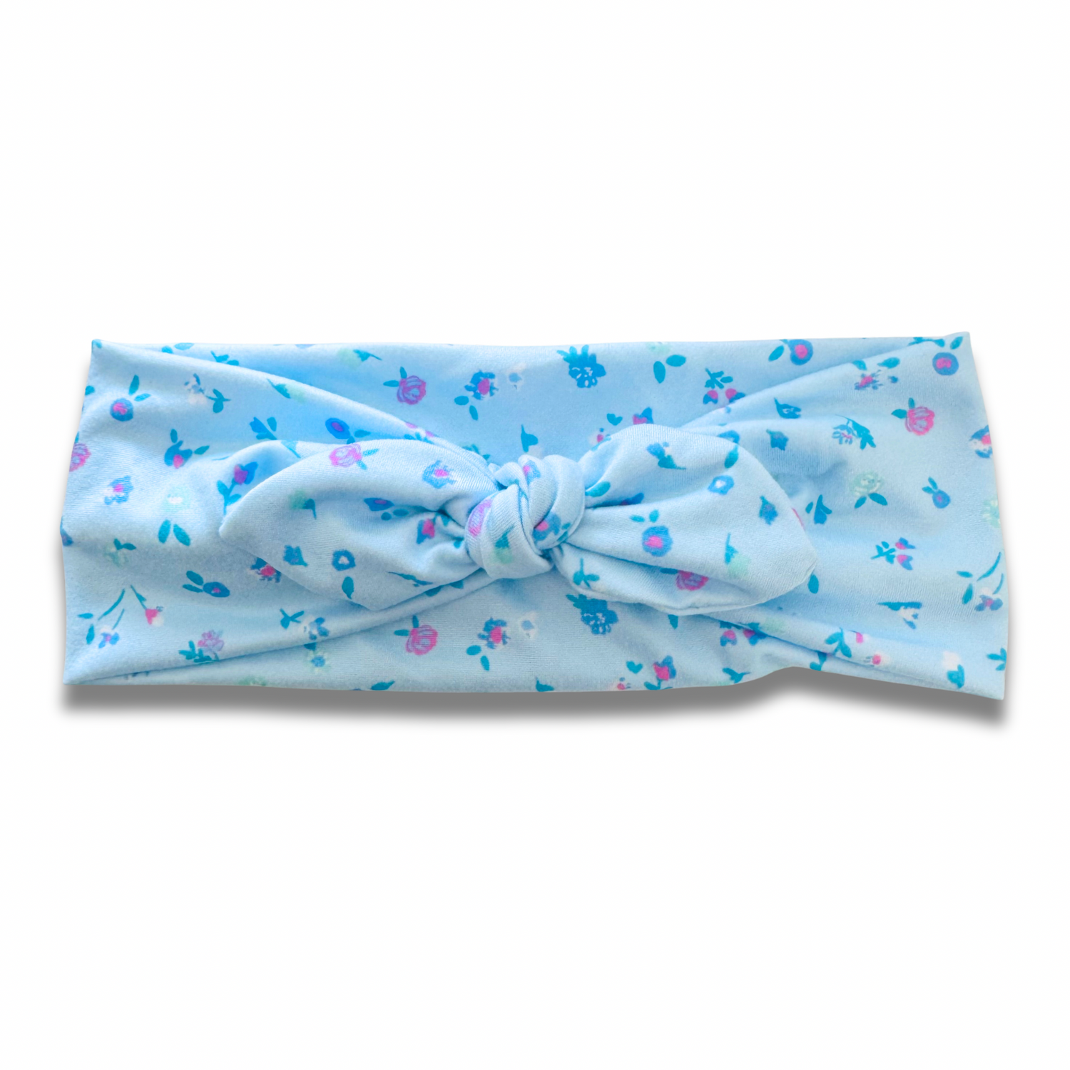 Baby Blue Blooms Sweetheart Headband (or removable tie option) Sewing Sweethearts Sweetheart with Removable Tie