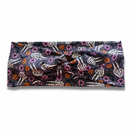Spooky Peace Sweetheart Headband (or removable tie option) Sewing Sweethearts Sweetheart
