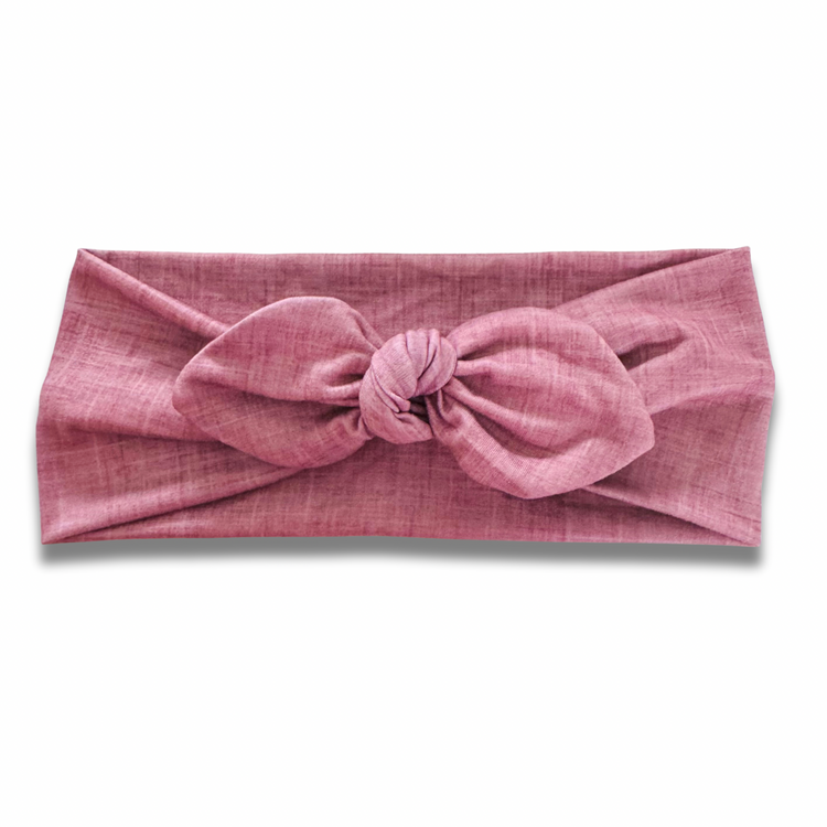 Pink Berry Linen Style Sweetheart Headband (or removable tie option) Sewing Sweethearts Sweetheart with Removable Tie