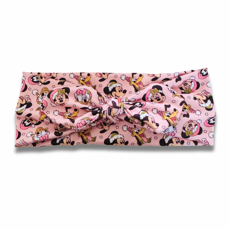 Pink Mouse Christmas Sweetheart Headband (or removable tie option)