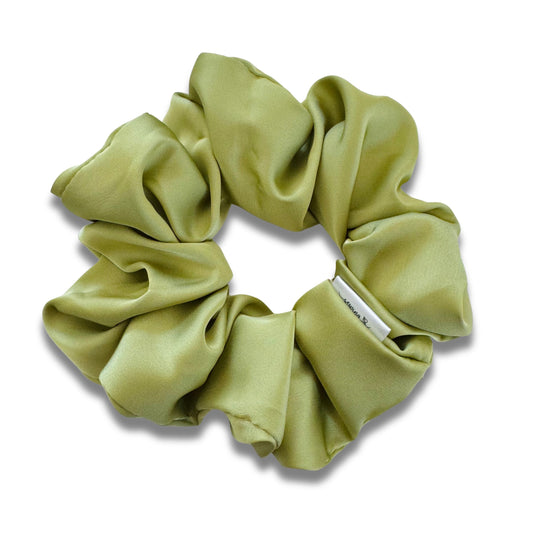 Bright Sage Satin Scrunchie Sewing Sweethearts