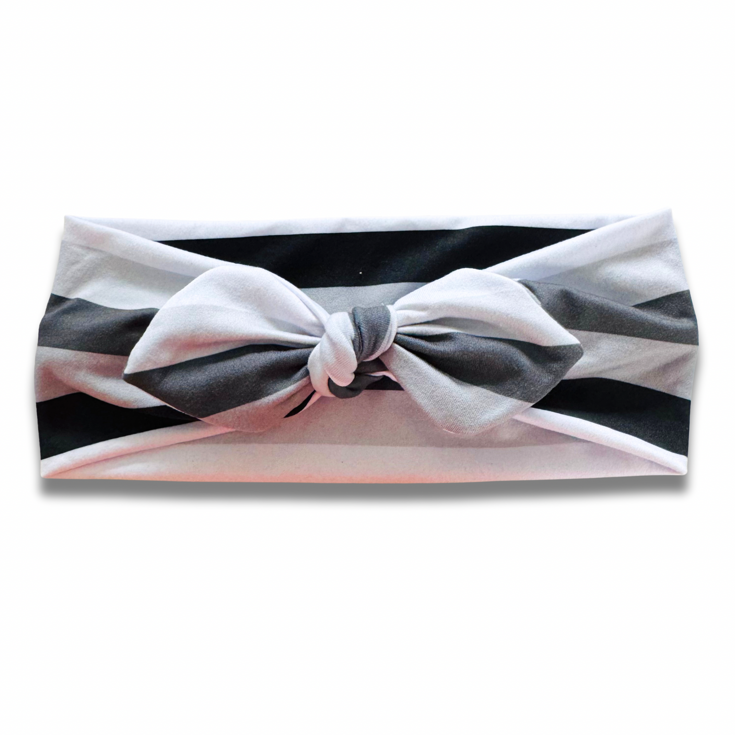 Grey Stripes Sweetheart Headband (or removable tie option) Sewing Sweethearts Sweetheart with Removable Tie