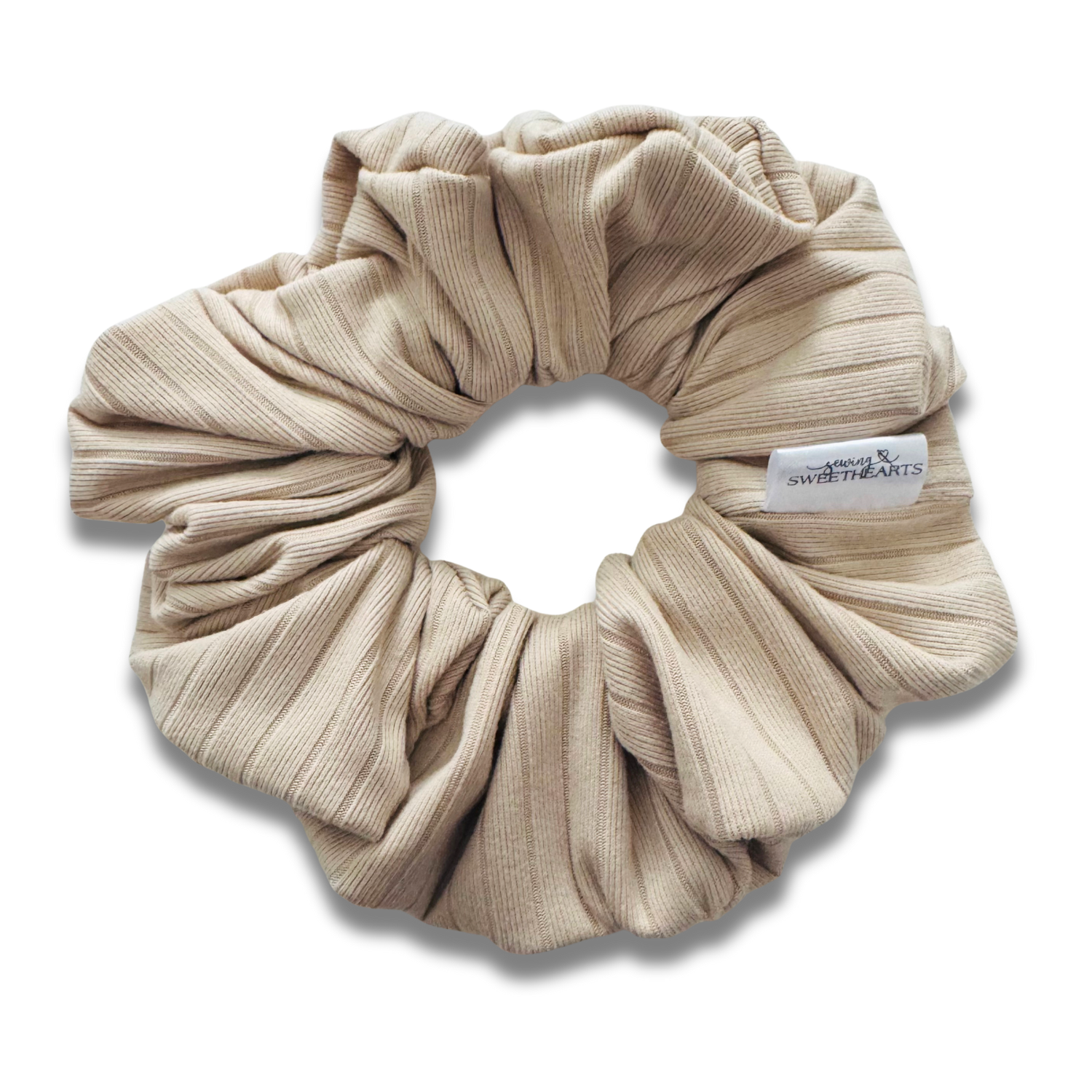 Dusty Taupe Ribbed Scrunchie Sewing Sweethearts