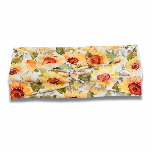 Sunflowers Sweetheart Headband (or removable tie option) Sewing Sweethearts Sweetheart