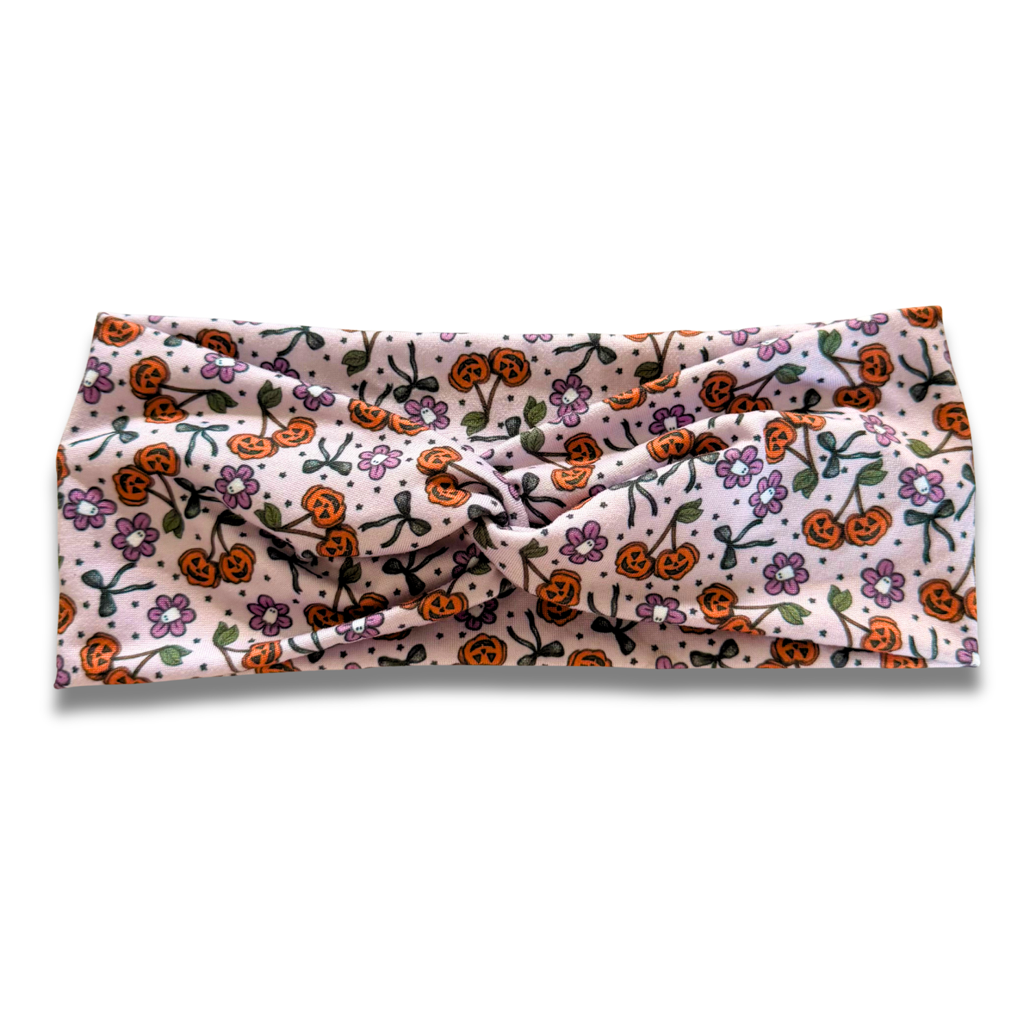 Pumpkin Cherries Sweetheart Headband (or removable tie option) Sewing Sweethearts Sweetheart