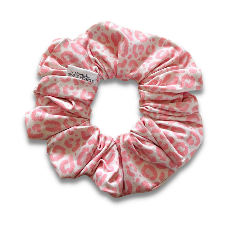 Light Pink Leopard Scrunchie  Sewing Sweethearts   